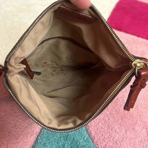 Dooney & Bourke Brown Fold-Over Magnetic Wristlet Bag - Picture 10 of 17